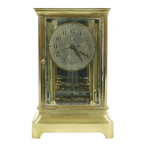 1104 - Fine and rare Frank Holden Electromagnet four glass mantel clock circa 1925, the 3.25