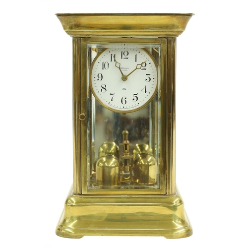 1106 - Rare Tiffany Neverwind four glass electric mantel clock, the 2.75