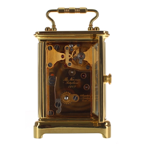 1216 - Matthew Norman miniature carriage clock timepiece, 3.25