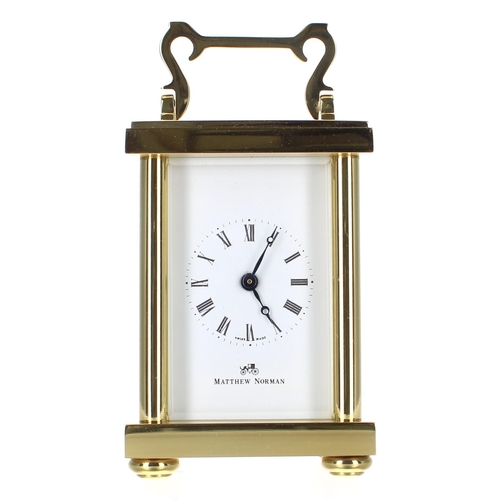 1217 - Matthew Norman small carriage clock timepiece, 4.5