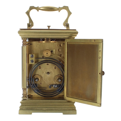 1225 - French repeater carriage clock striking on a gong, the 1.75