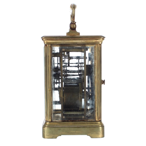 1234 - Carriage clock striking on a gong, the dial inscribed Mappin & Webb Ltd. Paris, within a cornich... 