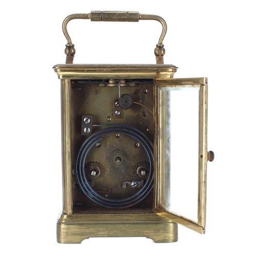 1234 - Carriage clock striking on a gong, the dial inscribed Mappin & Webb Ltd. Paris, within a cornich... 