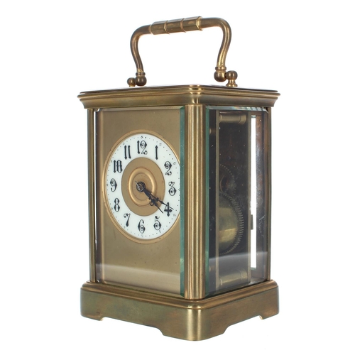 1235 - Carriage clock striking on a gong, the 2.25