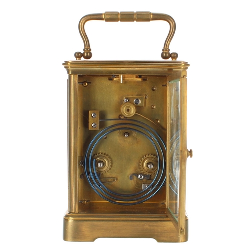 1235 - Carriage clock striking on a gong, the 2.25