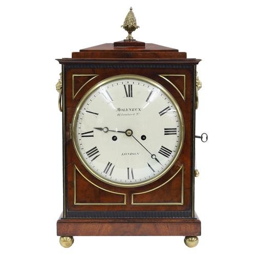 1509 - Good English mahogany double fusee bracket clock, the 8