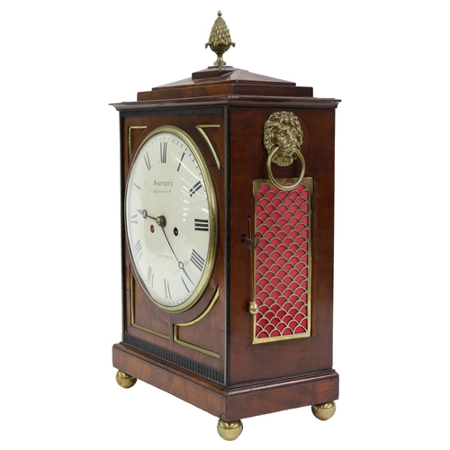 1509 - Good English mahogany double fusee bracket clock, the 8