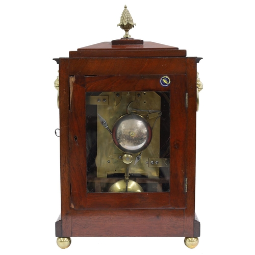 1509 - Good English mahogany double fusee bracket clock, the 8