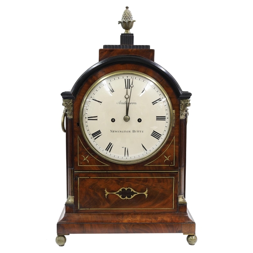 1516 - Good English mahogany double fusee bracket clock, the 8