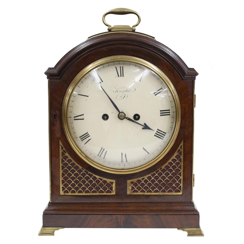 1517 - English mahogany double fusee bracket clock, the 8