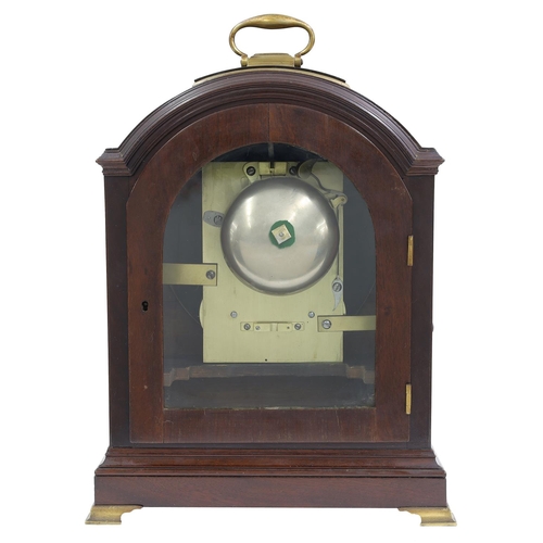 1517 - English mahogany double fusee bracket clock, the 8