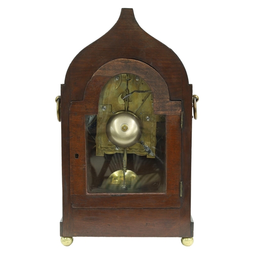 1522 - English mahogany double fusee lancet mantel clock, the 8