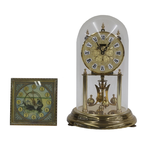 2317 - Junghans oak three train mantel clock striking on four rods, within a rounded arched case, 13.5