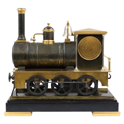 1313 - Fine and rare French industrial locomotive automaton clock by Guilmet circa 1890, the eight day move... 