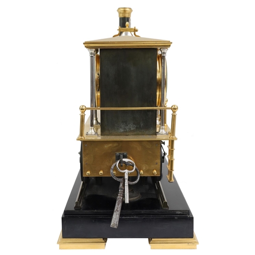 1313 - Fine and rare French industrial locomotive automaton clock by Guilmet circa 1890, the eight day move... 