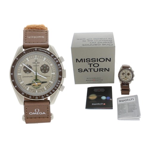 544 - Omega X Swatch Speedmaster MoonSwatch Collection 'Mission to Saturn' Chronograph bioceramic gentlema... 