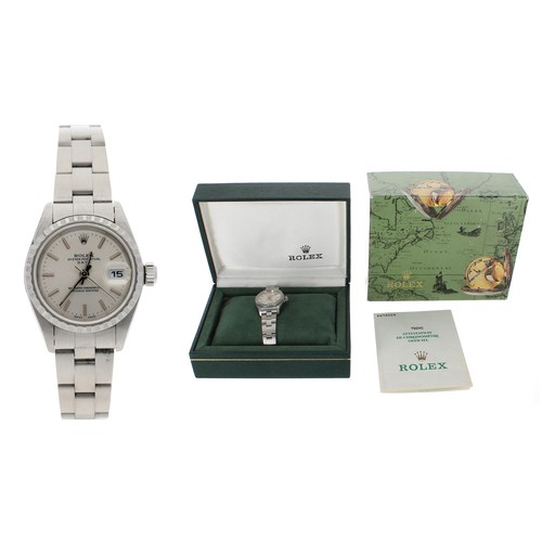 556 - Rolex Oyster Perpetual Date lady's  stainless steel wristwatch, reference no. 79240, serial no. P676... 