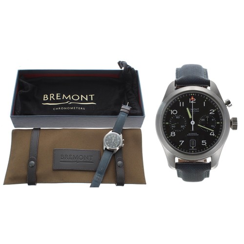 652 - Bremont Arrow Single Button Chronograph Chronometer automatic stainless steel gentleman's wristwatch... 