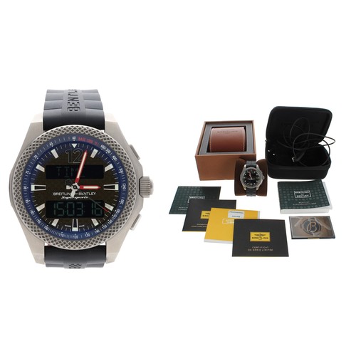 628 - Breitling for Bentley Supersports B55 'Connected' limited edition titanium gentleman's wristwatch, r... 