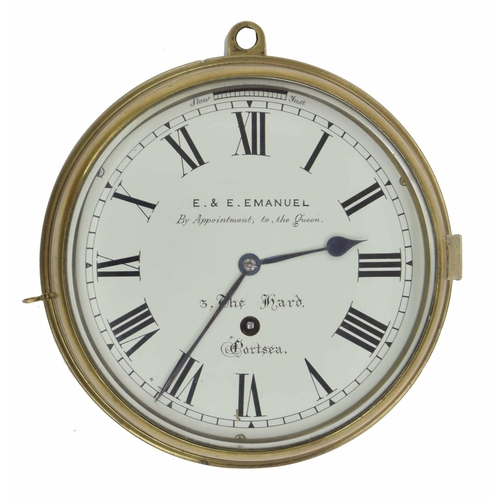 1720 - Good small ships bulkhead wall clock, the 6.5