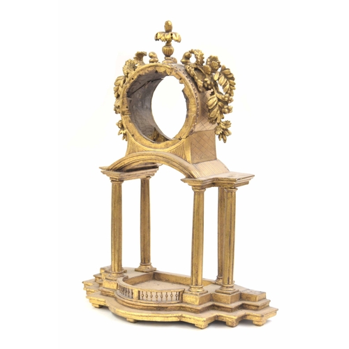 2013 - Large impressive giltwood portico clock case with aperture for a 6