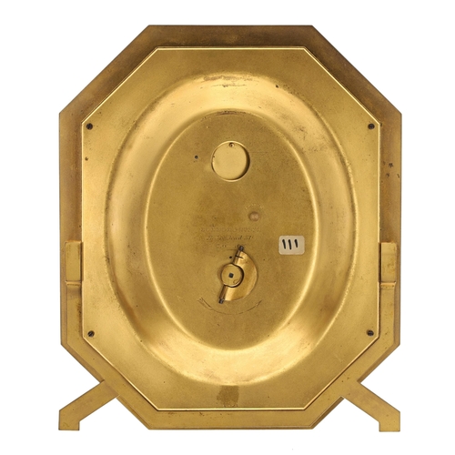 1301 - Good porcelain and ormolu framed strut clock by Thomas Cole and signed on the movement back plate, ,... 