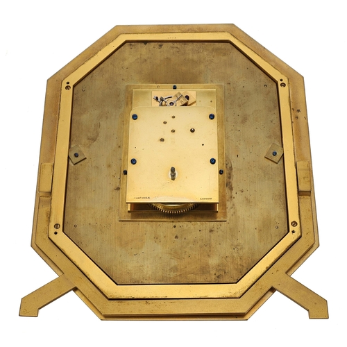 1301 - Good porcelain and ormolu framed strut clock by Thomas Cole and signed on the movement back plate, ,... 