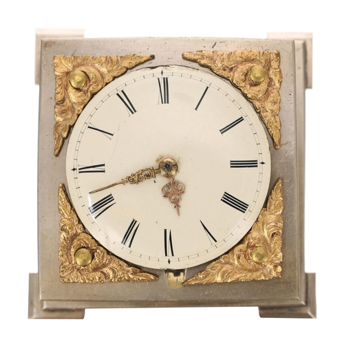 1303 - Miniature square table clock with fusee verge chain driven movement signed Vevers Hemel Hempstead,  ... 