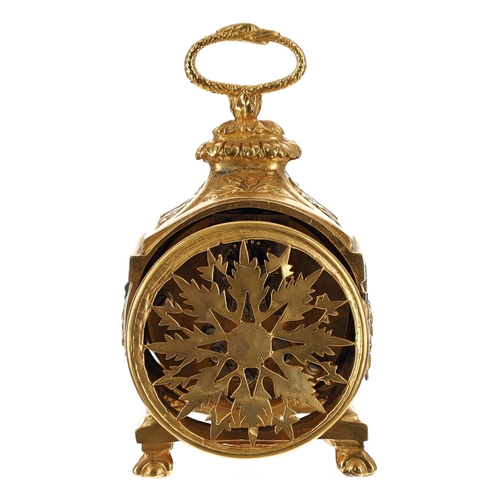 1308 - Miniature gilded brass Pendule d'Officier, the 2