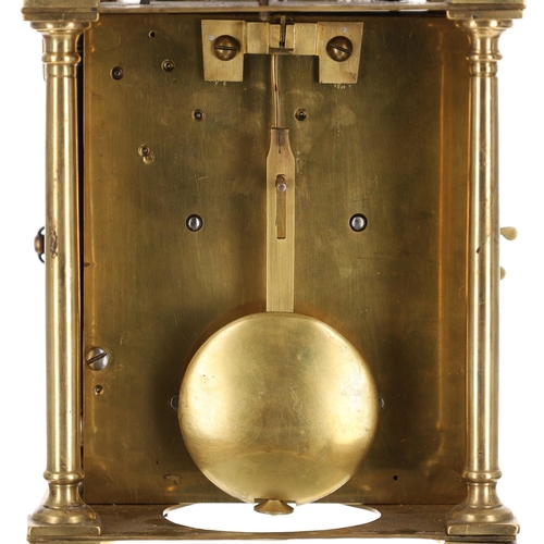 1334 - Reproduction brass 17th century style lantern clock with double fusee movement, the 6.25