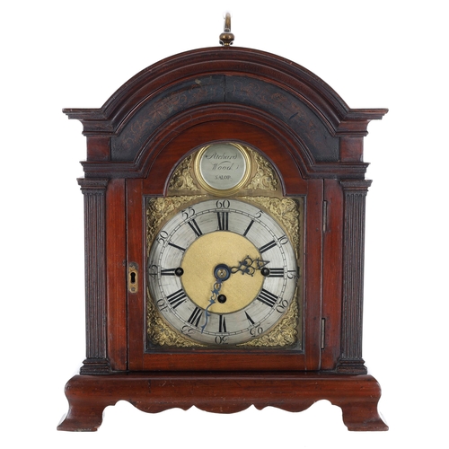 1323 - English mahogany triple fusee bracket clock, the 7