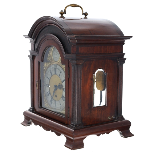 1323 - English mahogany triple fusee bracket clock, the 7