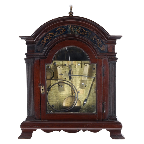 1323 - English mahogany triple fusee bracket clock, the 7