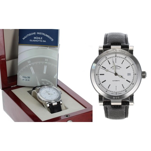 718 - Muhle Glashutte/SA Nautiche Intrumente City 99 automatic stainless steel gentleman's wristwatch, ref... 