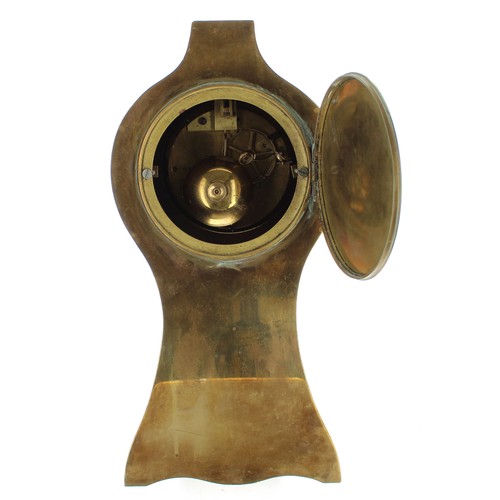 2320 - Brass balloon shaped two train mantel clock, the S. Marti movement with outside countwheel striking ... 