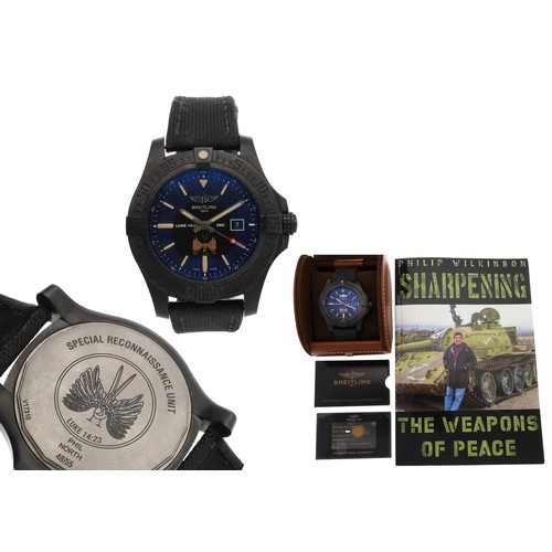 735 - Rare and Unique Breitling Avenger Blackbird 'Special Reconnaissance Unit' Limited Edition DLC titani... 