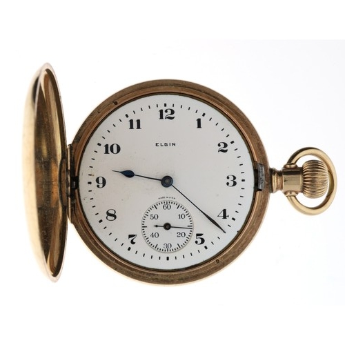 867 - Elgin National Watch Co. gold plated lever hunter pocket watch, circa 1923, serial no. 26832802, sig... 