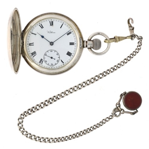 868 - American Waltham silver lever hunter pocket watch, circa 1906, serial no. 15254404, signed movement ... 