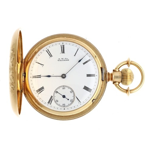 873 - Good American Waltham 'Riverside' 18ct lever set hunter pocket watch, serial no. 1093218, circa 1877... 