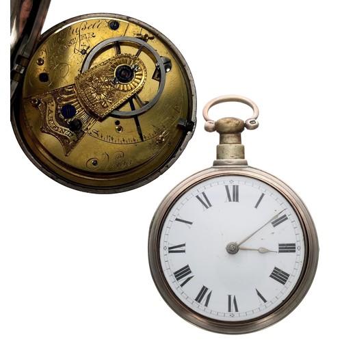 893 - Thosmas Russell, Lancaster - William IV silver 'Patent' rack lever pair cased pocket watch, Chester ... 