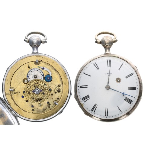 914 - French white metal quarter repeating verge pocket watch, the unsigned movement with pierce engraved ... 