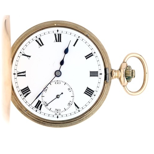 923 - Cyma 9ct half hunter lever pocket watch, import hallmarks London 1928, signed 15 jewel patented adju... 