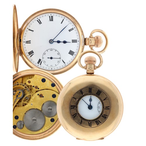 921 - George V 9ct lever half hunter pocket watch, Birmingham 1924, H. Williamson (Coventry) 'Warranted En... 