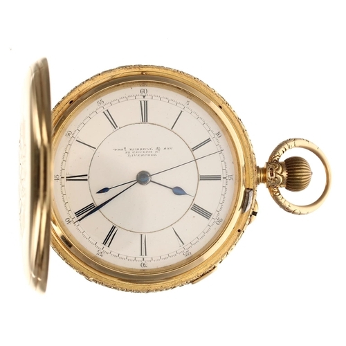 930 - Thomas Russell, Liverpool - good 18ct centre second hunter pocket watch, Chester 1900, three quarter... 