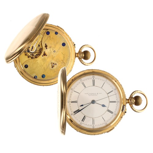 930 - Thomas Russell, Liverpool - good 18ct centre second hunter pocket watch, Chester 1900, three quarter... 