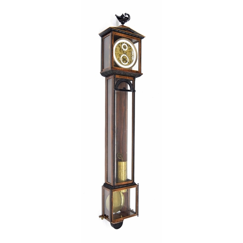 1729 - Fine rosewood and ebonised single weight Viennese regulator wall clock, the 6.5