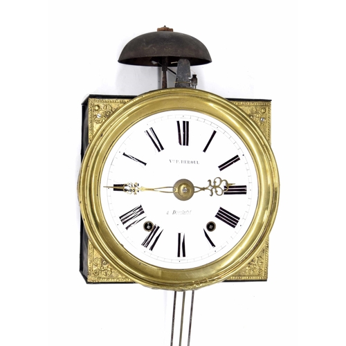 2615 - Good French Comtoise two train wall clock, the 9.5