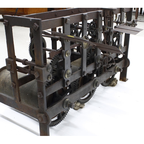 1340 - Interesting and rare three train turret clock by and signed Whitehurst, Derby, 1805 on the count whe... 