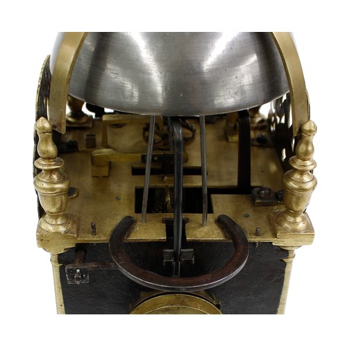 1338 - Good English brass hook and spike verge lantern clock, the 6.5