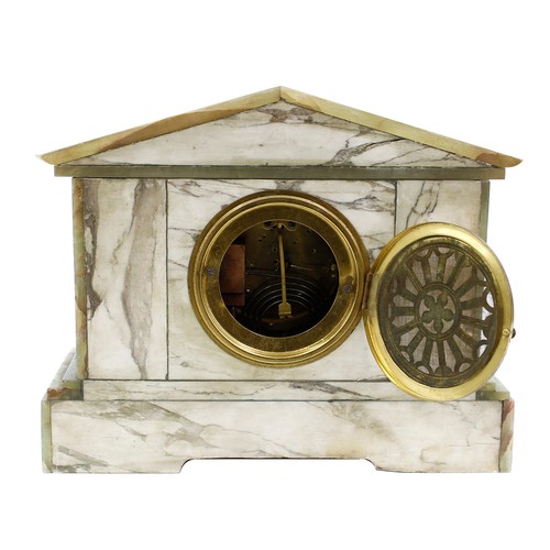 2337 - French green onyx and gilt metal mounted two train mantel clock striking on a gong, the 3.75